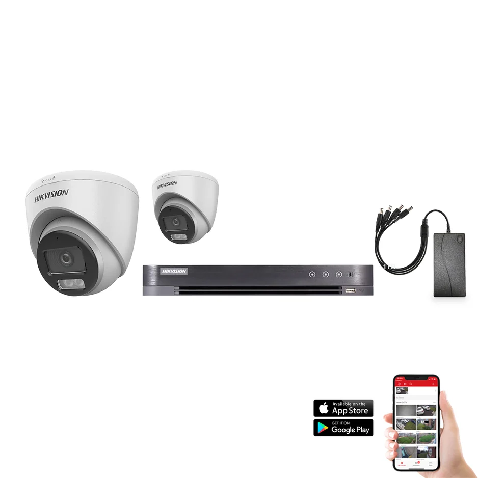 Hikvision Hybrid ColorVu 2 Camera 4ch AoC 3K 40M CCTV Kit (HIK-KIT-TVI-HYB-3K-2)
